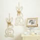 Glitzhome Handcrafted Wooden Monogram "B" Bunny Wall Hanging Sign