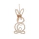 Glitzhome Handcrafted Wooden Monogram "C" Bunny Wall Hanging Sign