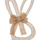 Glitzhome Handcrafted Wooden Monogram "C" Bunny Wall Hanging Sign