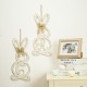 Glitzhome Handcrafted Wooden Monogram "C" Bunny Wall Hanging Sign