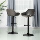 Glitzhome Mid-Century Grey Leatherette Gaslift Adjustable Swivel Bar Stool, Set of 2