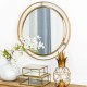 Glitzhome Makeup Mirror 24"D Deluxe Round Gold Wall Mirror