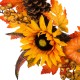 Glitzhome 24"D Yellow/Orange Sunflower Wreath with 28"L Window Frame