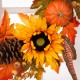 Glitzhome 24"D Yellow/Orange Sunflower Wreath with 36"H Wooden Window Frame