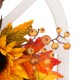 Glitzhome 24"D Yellow/Orange Sunflower Wreath with 36"H Wooden Window Frame