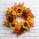 Glitzhome 24"D Yellow/Orange Sunflower Wreath