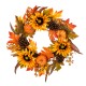 Glitzhome 24"D Yellow/Orange Sunflower Wreath