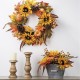 Glitzhome 24"D Yellow/Orange Sunflower Wreath