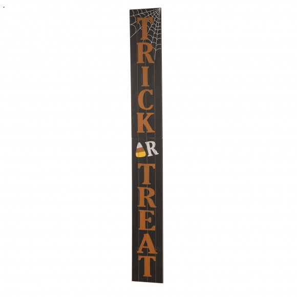 Glitzhome 59.68"H Wooden Trick Or Treat Porch Sign (KD)