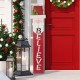 Glitzhome 42.00"H Christmas Wooden Santa Porch Sign - BELIEVE