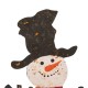 Glitzhome 36.22”H Rusty Metal Snowman Standing Porch Sign