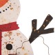 Glitzhome 36.22”H Rusty Metal Snowman Standing Porch Sign