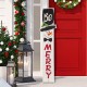 Glitzhome 42.00"H Wooden Snowman Porch Sign - MERRY