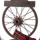 Glitzhome 33.98"H Metal Bike Wheel Snowman with Plaid Scarf Porch Decor