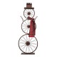 Glitzhome 33.98"H Metal Bike Wheel Snowman with Plaid Scarf Porch Decor