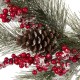 Glitzhome 24"D Flocked Pinecone Berry Wreath