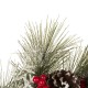 Glitzhome 24"D Flocked Pinecone Berry Wreath