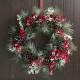 Glitzhome 24"D Flocked Pinecone Berry Wreath