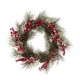 Glitzhome 24"D Flocked Pinecone Berry Wreath