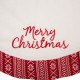 Glitzhome 48"D White Fleece Christmas Tree Skirt - Merry Christmas