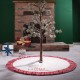 Glitzhome 48"D White Fleece Christmas Tree Skirt - Merry Christmas