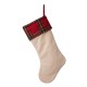 Glitzhome 21''L Embroidered Linen Christmas Stocking - Red Truck