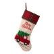 Glitzhome 21''L Embroidered Linen Christmas Stocking - Red Truck