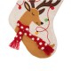 Glitzhome 21''L LED Embroidered Linen Christmas Stocking - Reindeer