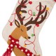 Glitzhome 21''L LED Embroidered Linen Christmas Stocking - Reindeer