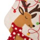 Glitzhome 21''L LED Embroidered Linen Christmas Stocking - Reindeer