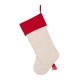 Glitzhome 21''L LED Embroidered Linen Christmas Stocking - Reindeer