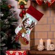 Glitzhome 21''L LED Embroidered Linen Christmas Stocking - Reindeer