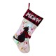 Glitzhome 21''L LED Embroidered Linen Christmas Stocking - Cat