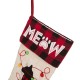 Glitzhome 21''L LED Embroidered Linen Christmas Stocking - Cat