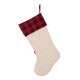 Glitzhome 21''L LED Embroidered Linen Christmas Stocking - Cat