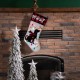 Glitzhome 21''L LED Embroidered Linen Christmas Stocking - Dog