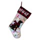 Glitzhome 21''L LED Embroidered Linen Christmas Stocking - Dog