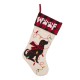 Glitzhome 21''L LED Embroidered Linen Christmas Stocking - Dog