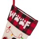 Glitzhome 21''L LED Embroidered Linen Christmas Stocking - Dog