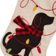 Glitzhome 21''L LED Embroidered Linen Christmas Stocking - Dog