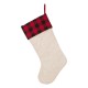 Glitzhome 21''L LED Embroidered Linen Christmas Stocking - Dog