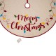 Glitzhome 48"D LED Embroidered Linen Christmas Tree Skirt - Merry Christmas