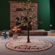 Glitzhome 48"D LED Embroidered Linen Christmas Tree Skirt - Merry Christmas