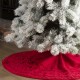 Glitzhome 52"D Knitted Polyester Red Christmas Tree Skirt