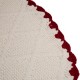 Glitzhome 52"D Knitted Polyester White Christmas Tree Skirt with Red Trim Pompom