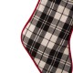 Glitzhome 20"L Black & White Plaid Fabric Christmas Stocking