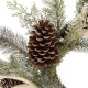 Glitzhome 24"D Flocked Pinecone Antler Wreath