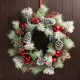Glitzhome 24"D Flocked Pinecone Ornament Wreath