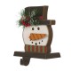 Glitzhome 6.30"H Wooden Metal Snowman Head Stocking Holder