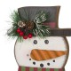 Glitzhome 6.30"H Wooden Metal Snowman Head Stocking Holder